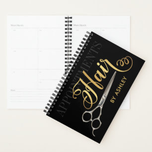 Agenda Elegante Livro de Nomeação de Cabelo Preto e Dou