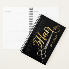 Agenda Elegante Livro de Nomeação de Cabelo Preto e Doura