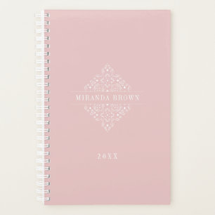 Agenda Elegante Monograma Mínimalista Dusty Coral Classy