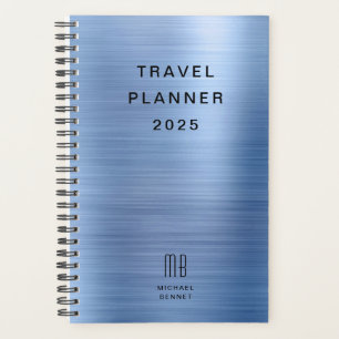 Agenda Elegante Monograma Viagem Falso Ouro