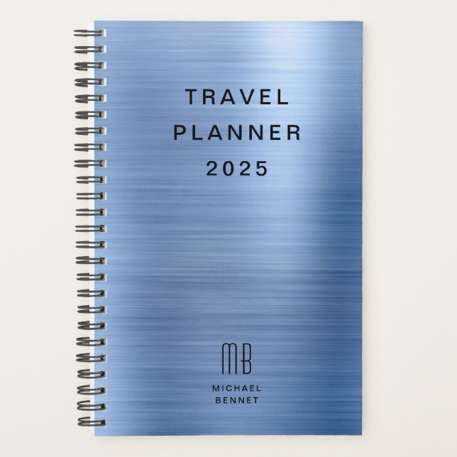 Agenda Elegante Monograma Viagem Falso Ouro (Frente)