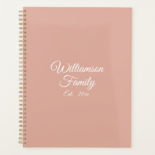 Agenda Elegante nome da família em letra cursiva personal