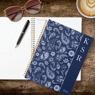 Agenda Elegante Paisley Azul