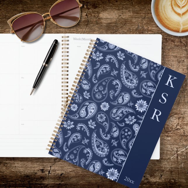 Agenda Elegante Paisley Azul (Criador carregado)