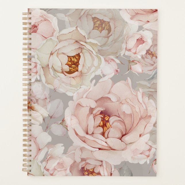 Agenda Elegante Peony Floral Planner (Frente)