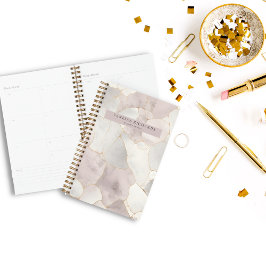 Agenda Elegante Pink e Cinza Marble Luxury Notório Públic