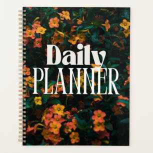 Agenda Elegante "Planejador Diário" Floral Profundo