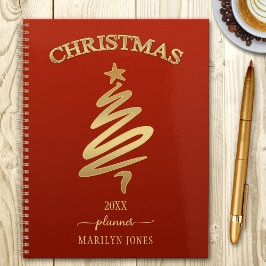 Agenda Elegante Red Dourado Planner de Natal