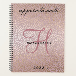 Agenda Elegante Rosa Dourado Chic Appoint Book
