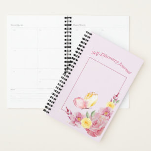 Agenda Elegante Rosa Natureza Romântica Suave & Borboleta