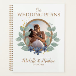 Agenda Elegante vegetação para casamento em aquarela