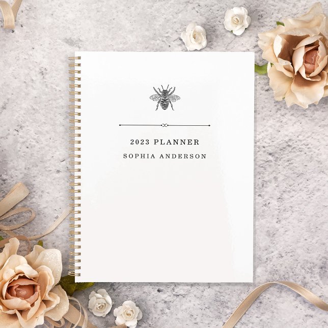Agenda Elegante Vintage Bee (Criador carregado)