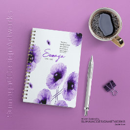 Agenda Elegante Violet Floral Planner Personalizável