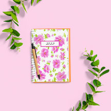 Elegantes Peônias Aquarela Floral Rosa