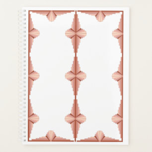 Agenda Elementos de arte deco numa paleta dourada rosa