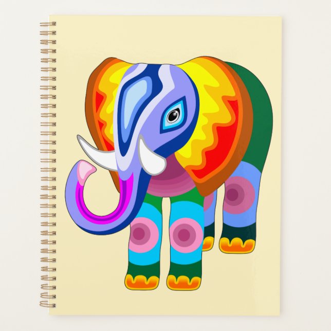 Agenda Elephant Rainbow Colors Patchwork (Frente)