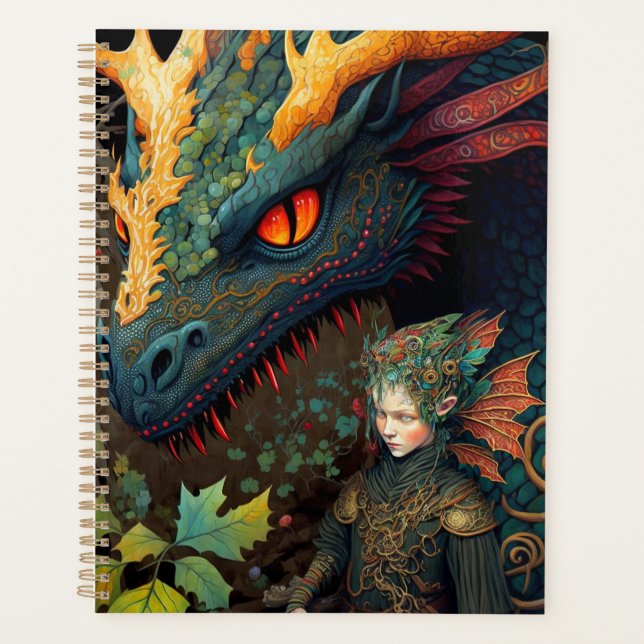 Agenda Elf E Dragon Fantasy Art (Frente)