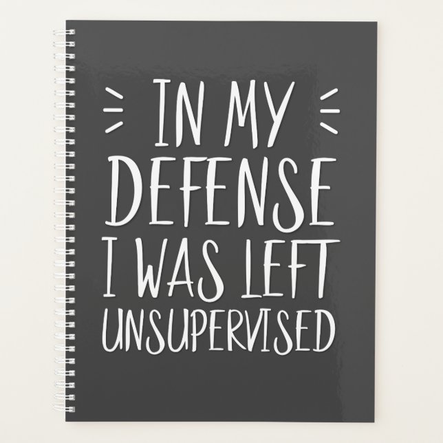 Agenda Em minha defesa, fui deixado sem supervisão (Frente)