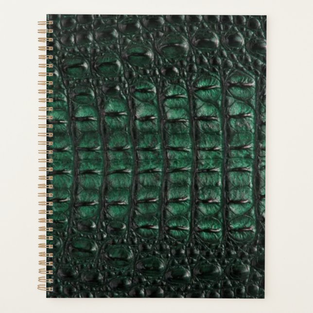 Agenda Emerald Crocodile Leather Luxury Exotic  Skin (Frente)