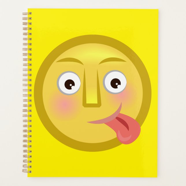 Agenda Emoji Cara Engraçada Com Língua Para Fora (Frente)
