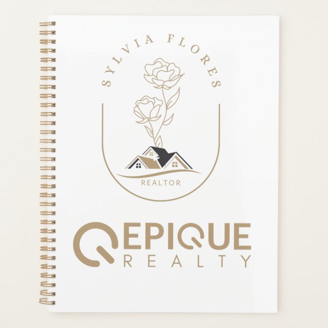 Agenda Empower - Epique Realty Spiral Dourado Planner (Frente)