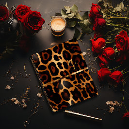 Agenda Empresa de impressão Leopard com na moda monograma