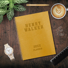 Agenda Empresa personalizada com estrutura Dourada de cou