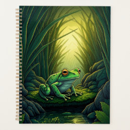 Agenda Enchanted Green Frog in a Forest