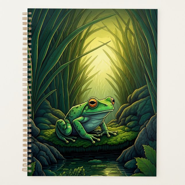Agenda Enchanted Green Frog in a Forest (Frente)