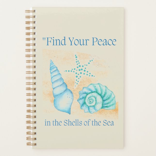 Agenda Encontre sua paz nas conchas do mar. (Frente)