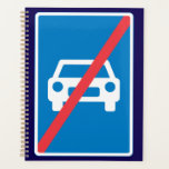 Agenda End of Motorway Traffic Sign<br><div class="desc">Organize your schedule and road trip plans with this end of motorway traffic sign spiral planner. The cover features a crisp and bold blue highway symbol, providing a professional yet unique look for your daily notes, appointments, and to-do lists. This planner is a fantastic gift for commuters, driving instructors, or...</div>
