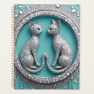 Agenda Enfeite de Gato de Cristal Gêmeo Único Escultura d