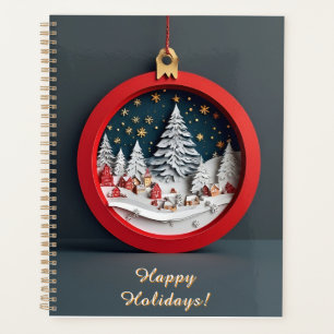 Agenda Enfeite de Natal de Papel Com Vila de Inverno