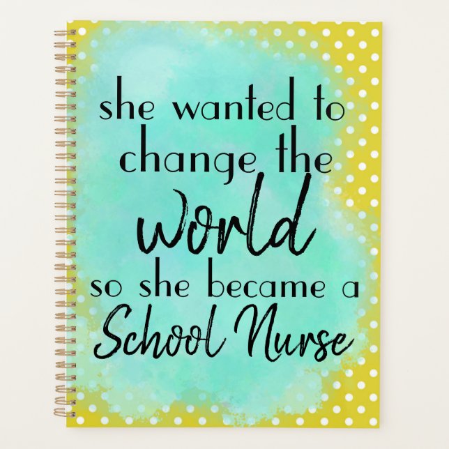 Agenda Enfermeira Escolar Cores e Coordenação de Trendy (Frente)