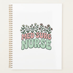 Agenda Enfermeira Med Cirúrgica Desenho Vetorial Floral V
