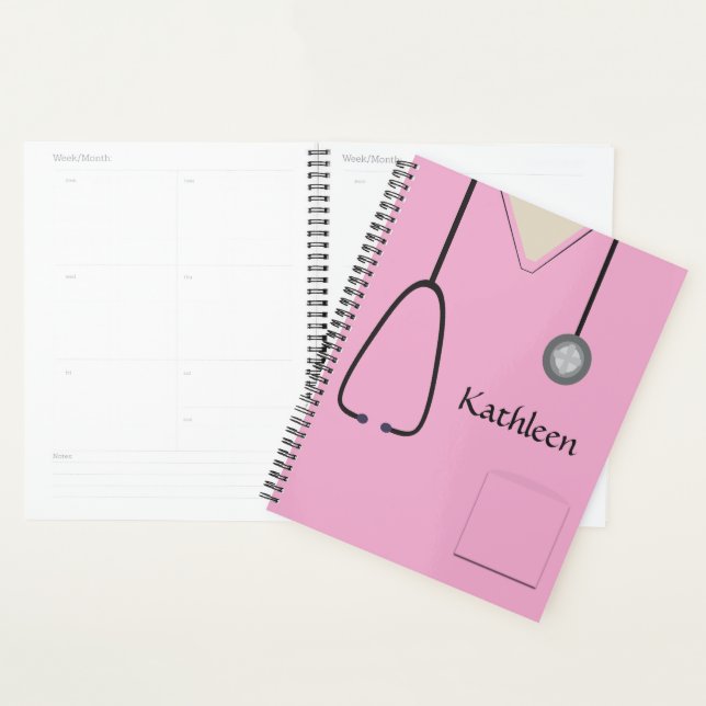 Agenda Enfermeira Médica Pink Planner (Exibição)