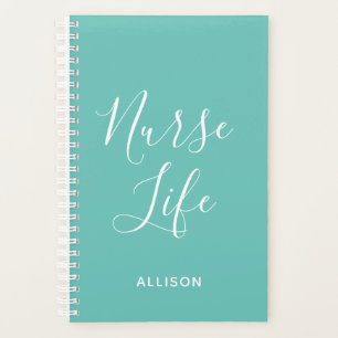 Agenda Enfermeiro Life Medical Teal e White Personalizado