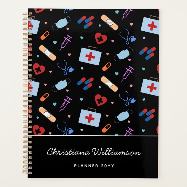 Agenda Enfermeiro Nurse Estudante | Padrão Médico (Frente)