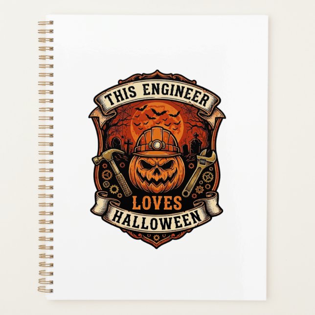 Agenda Engenheiro Ama Abóbora de Halloween Capacete Marte (Frente)