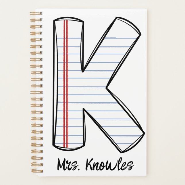 Agenda English Teacher Planner with Notebook Initial (Frente)