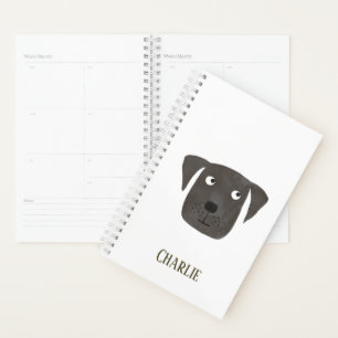 Agenda Engraçado Black Labrador Retriever Dog Nome Perso