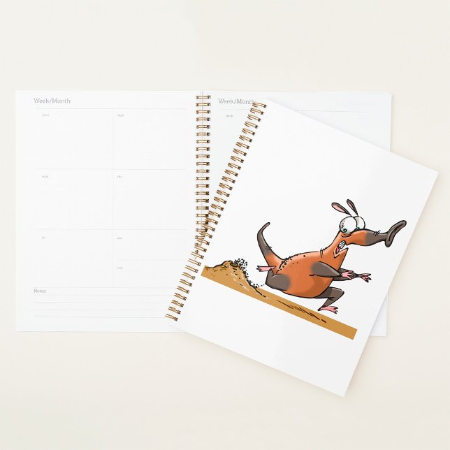 Agenda Engraçado Cartoon De Ateador Quirky Running Animal (Criador carregado)