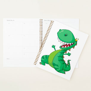 Agenda Engraçado Cartoon Dinossaur Roaring T-Rex