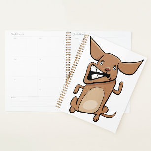 Agenda Engraçado Cartoon Louco Cachorro Hilarious Cute Pe