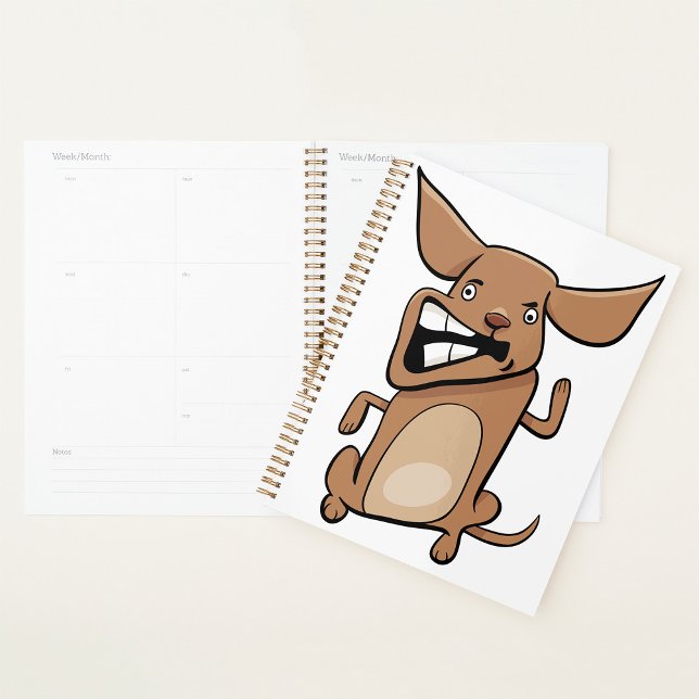 Agenda Engraçado Cartoon Louco Cachorro Hilarious Cute Pe (Criador carregado)