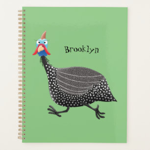 Agenda Engraçado desenho animado de aves Guineafowl
