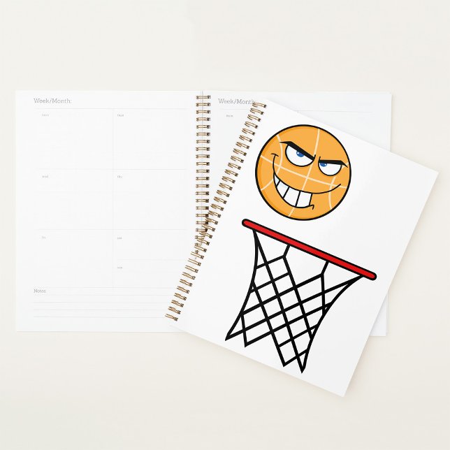 Agenda Engraçado Esmirando Rosto de Basquete (Criador carregado)