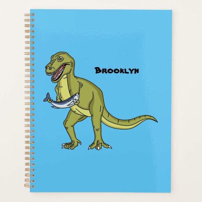 Agenda Engraçado ilustração do dinossauro T rex (Frente)
