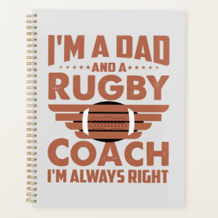 Agenda Engraçado Pai de Rugby e treinador de Rugby