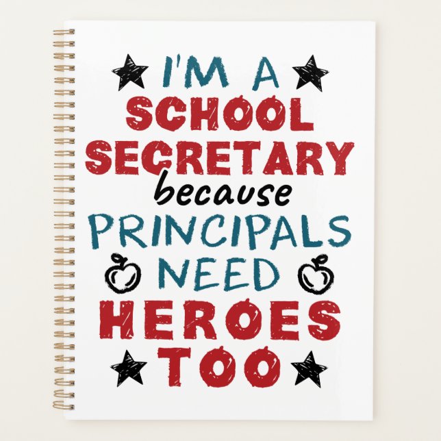 Agenda Engraçado Secretário da Escola Heroes Apreciação (Frente)